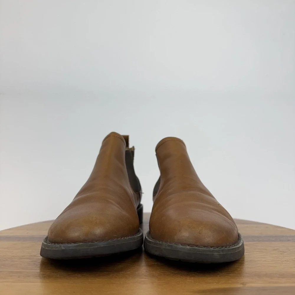 Mens Polo Ralph Lauren Waterbury Brown Burnished Leather Chelsea Boots‎ Sz 12 D